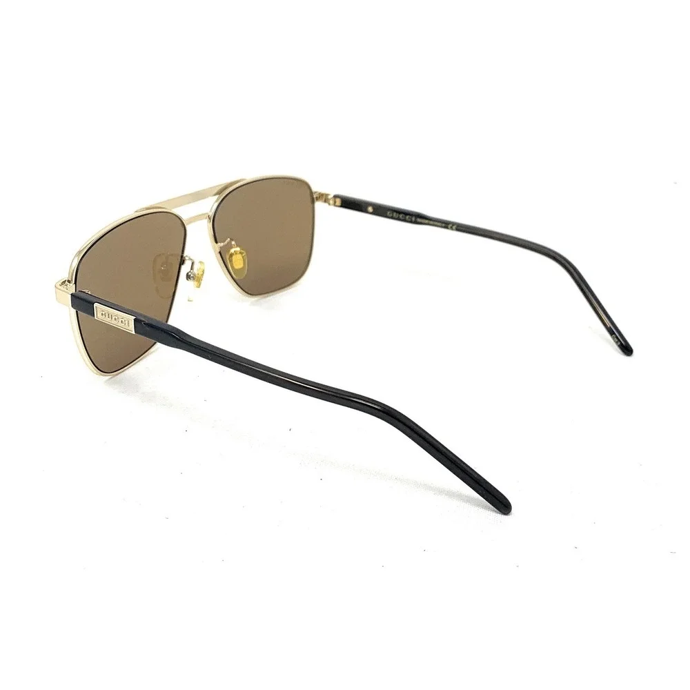 GUCCI Men's Pilot Sunglasses GG 1464S 002 Gold Brown Brown 58mm